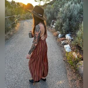Free People Women's Sundaze for Surfin Jumpsuit in Red Clay Combo.